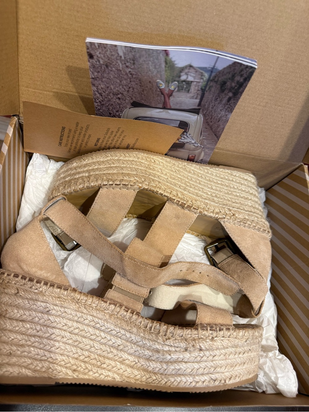 ⚜️ SOLUDOS tan suede wedge espadrilles sz 8.5 - Picture 5 of 6